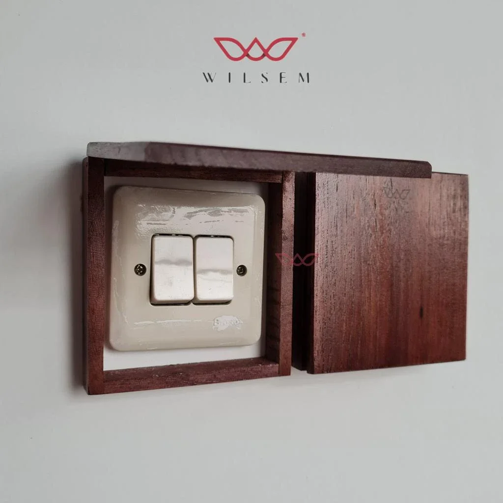 Frame Saklar Lampu Kayu Jati - WILSEM L1/L2-WS123 1 Frame Saklar Lampu Kayu Jati